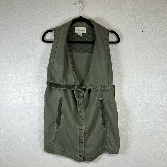 Anthropologie Marrakech olive tone vest Small - Picture 2 of 5
